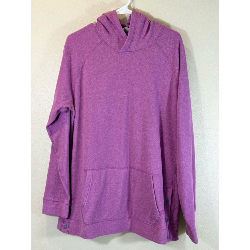 Stio Fleece Hoodie with Split Snap Sides Pullover Sweatshirt Women's XL